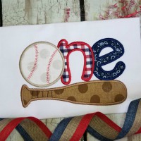 One Baseball Machine Applique Design